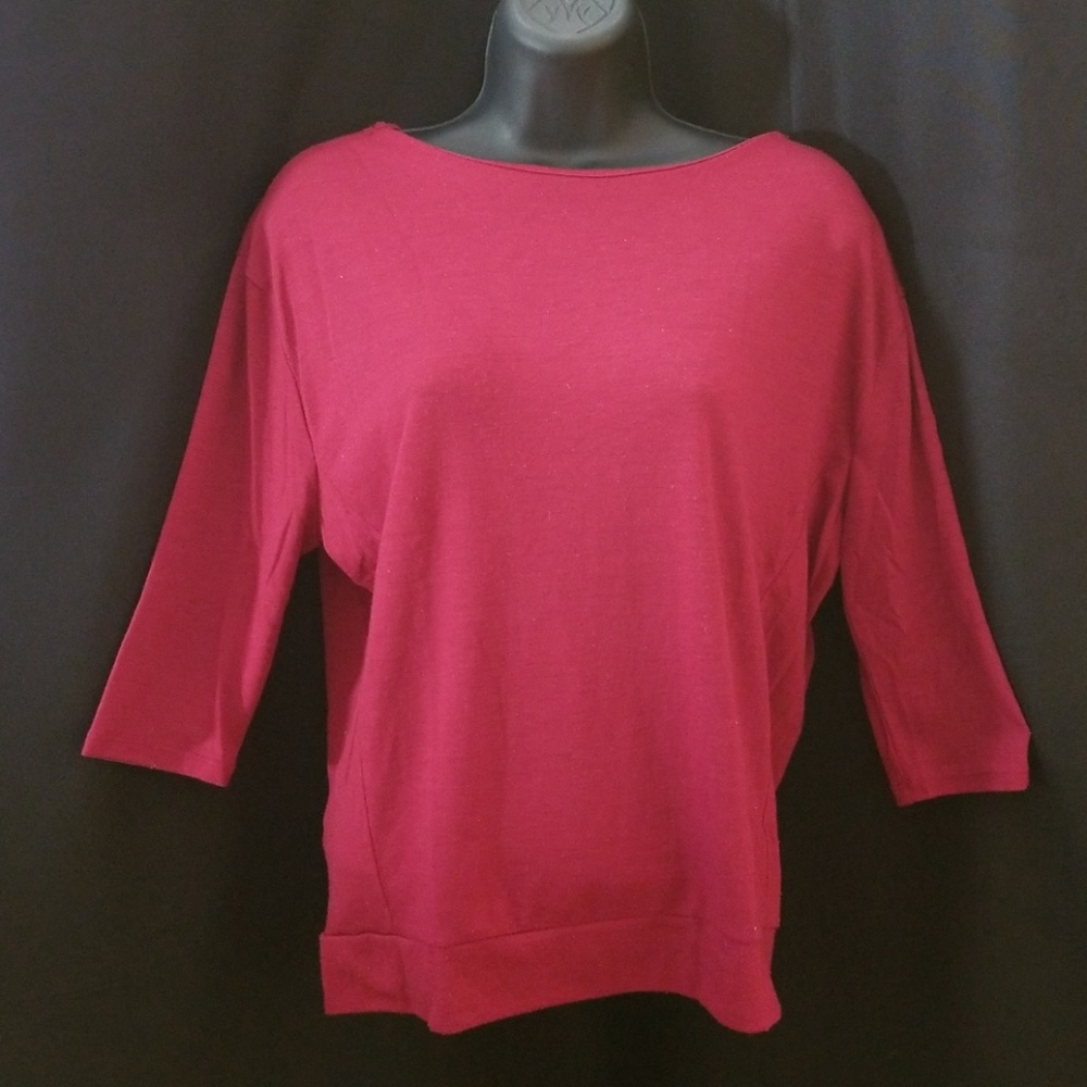 Burgundy 3/4 Sleeve LOFT Top